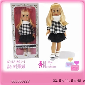18 inches of evade glue girl from head to toe In a large black and white collar lining rubber shoes - OBL660228