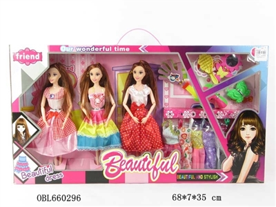High quality big boxes of three 12 joint real barbie with fitting clothes - OBL660296