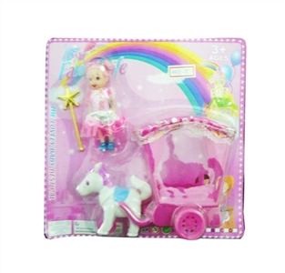 Three inches of solid body with kelly magic stick barbie pull cart - OBL660792