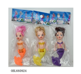 3 inch mermaid doll opp bag three mixed - OBL660924