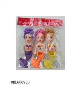 3 inch mermaid doll opp bag three mixed - OBL660930