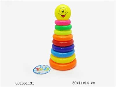 9层圆形有图案实色笑脸套圈 - OBL661131