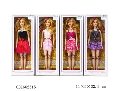 11.5 inch solid body fashion barbie four assortments - OBL662515