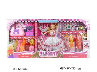 High quality big box with 11.5 inch solid body dress barbie clothes accessories - OBL662559
