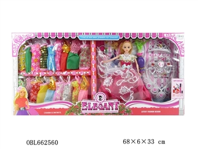 High quality big box with 11.5 inch solid body dress barbie clothes accessories - OBL662560