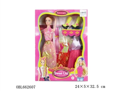 High quality 11.5 inch real princess wedding dress with accessories with clothes - OBL662607