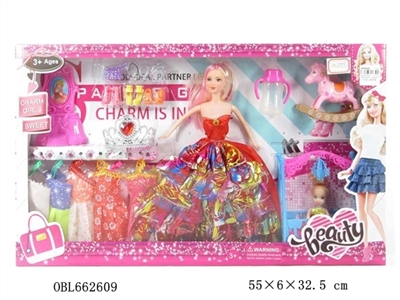 High quality big box with 11.5 inch solid body dress barbie clothes accessories - OBL662609