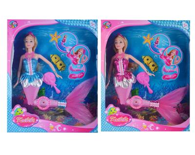 12.5-inch real cabbie optical fiber mermaid with light - OBL662687
