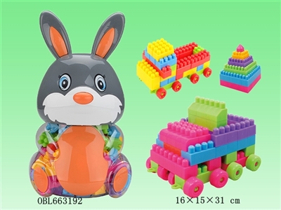 颗粒积木兔罐188PCS     (中、英文包装） - OBL663192