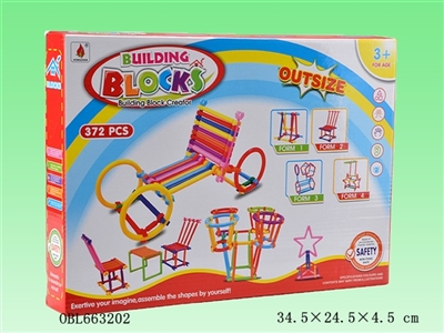 聪明棒积木彩盒372PCS     (英文包装） - OBL663202