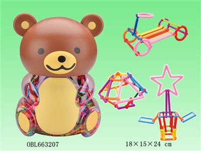 聪明棒积木熊罐720PCS     (中、英文包装） - OBL663207