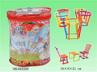 聪明棒积木PVC圆筒850PCS  (中、英文包装） - OBL663208