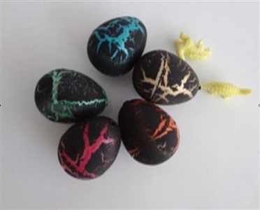 Medium size black cracks resurrection dinosaur egg - OBL663596