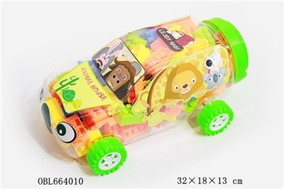 中动物越野车益智类积木多色混装称重350克（110PCS+） - OBL664010