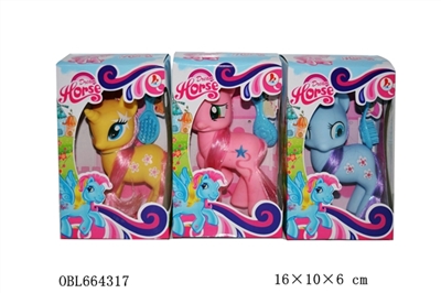 4款搪胶表情马带梳盒装混装 - OBL664317