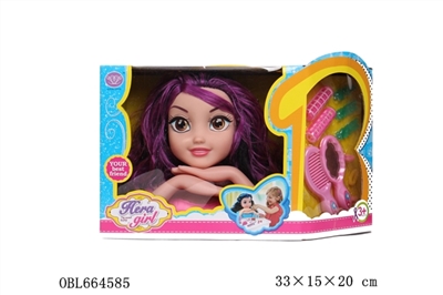 34 Hear bust purple black hair dressing - OBL664585