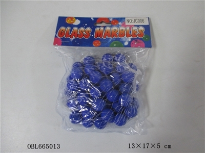 50只庄奶蓝玻璃珠（1.6cm） - OBL665013
