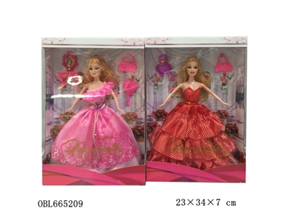 高档婚莎礼盒子十一寸半芭比实身带饰品2款混装 - OBL665209