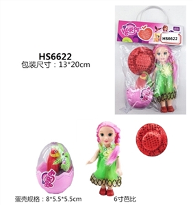 6 inch doll with eggs, hat - OBL665404