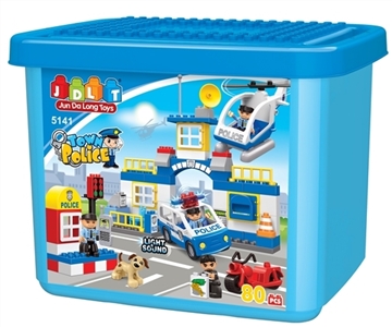 The police series blocks with IC lights 80 PCS - OBL667456