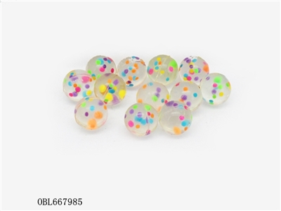 12只庄27mm透明镶彩珠弹跳球 - OBL667985
