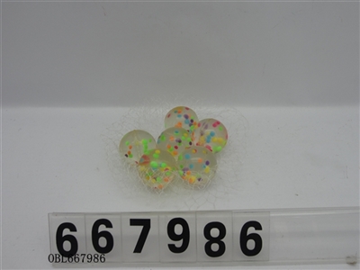 6只庄35mm透明镶彩珠弹跳球 - OBL667986