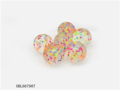 6只庄45mm透明镶彩珠弹跳球 - OBL667987