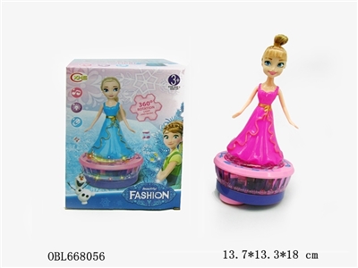 Electric universal rotating light is a beautiful girl with music - OBL668056