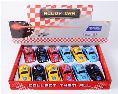 1:32 alloy driving back door beetle printing 4 color orange - OBL668195