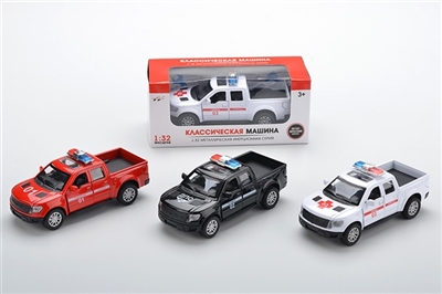 1:32合金回力开车门道奇皮卡警车4色混装 - OBL668779
