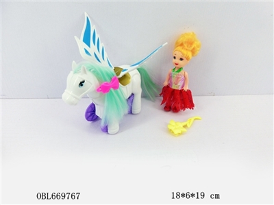 Arrows flying horse straight hair with barbie - OBL669767