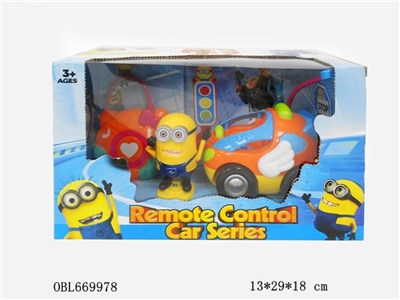 Yellow one cartoon music remote control car (with light, music) - OBL669978