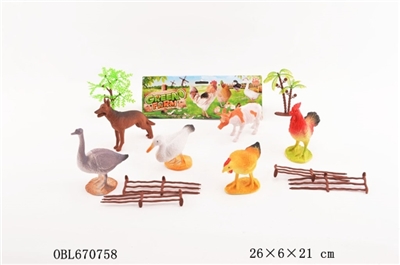 6 poultry animals with tree suits - OBL670758
