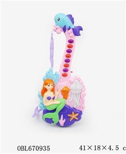 The cartoon mermaid guitar music seven color lights - OBL670935