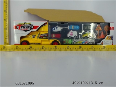 地图版手提合金货柜车（7小车+5路障+2飞机+1货柜） - OBL671095
