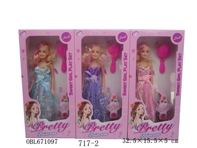 11.5 -inch empty handed and fashionable girl with a comb - OBL671097