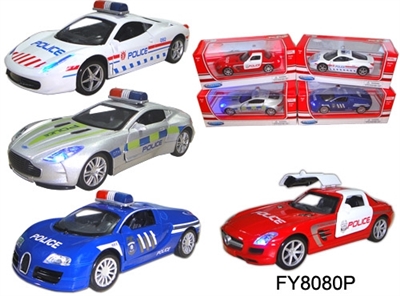 1:32合金警车，马丁/法拉利/布加迪/奔驰 - OBL671202
