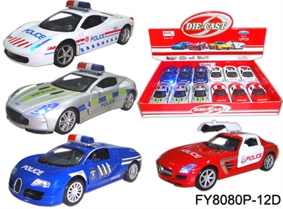 1:32合金警车，马丁/法拉利/布加迪/奔驰 - OBL671203