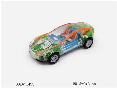 七彩灯光音乐透明赛车(绿) - OBL671493