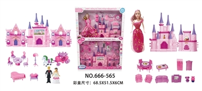  城堡（带灯光音乐包电）配实身芭比，家具、公仔 - OBL672133