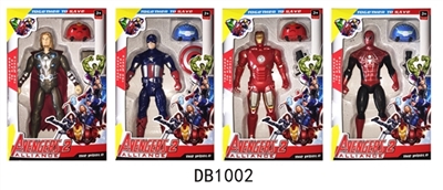 The avengers alliance character dolls (ABCD four conventional) with weapons inside the light music D - OBL674024