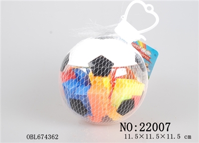 黑色迷尔足球益智1#积木多色混装称重80克（22PCS+) - OBL674362