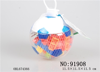 蓝色迷尔足球益智6#积木多色混装称重60克（48PCS+) - OBL674366
