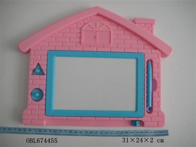 Cartoon house with a seal plate magnetic tablet - OBL674455