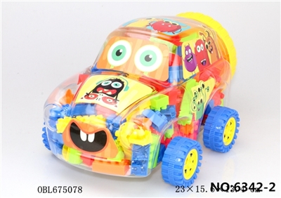 怪兽小跑车益智类2#积木多色混装称重180克（145PCS+） - OBL675078