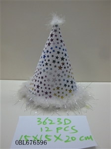 12PCS装1袋中号皮革印花帽子加毛条 - OBL676596
