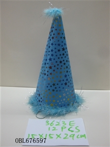 12PCS装1袋大号皮革印花帽子加毛条 - OBL676597