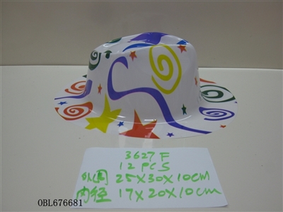 白色印花礼帽12只装1袋 - OBL676681