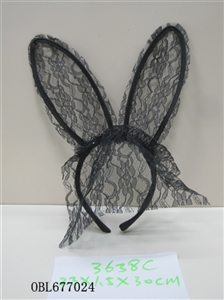 Medium transparent rabbit ears and the veil - OBL677024