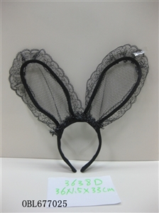 Medium transparent rabbit ears with lace - OBL677025
